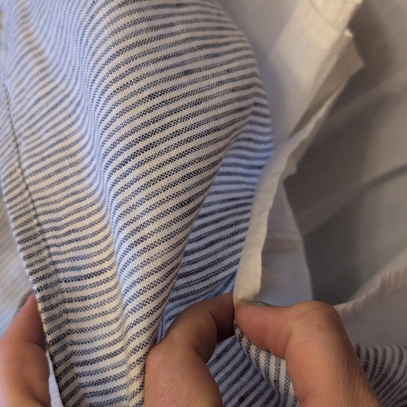 NWOT Quince Dress European Linen Fit Flare Midi Waterfall Stripe Blue XS - Picture 6 of 13